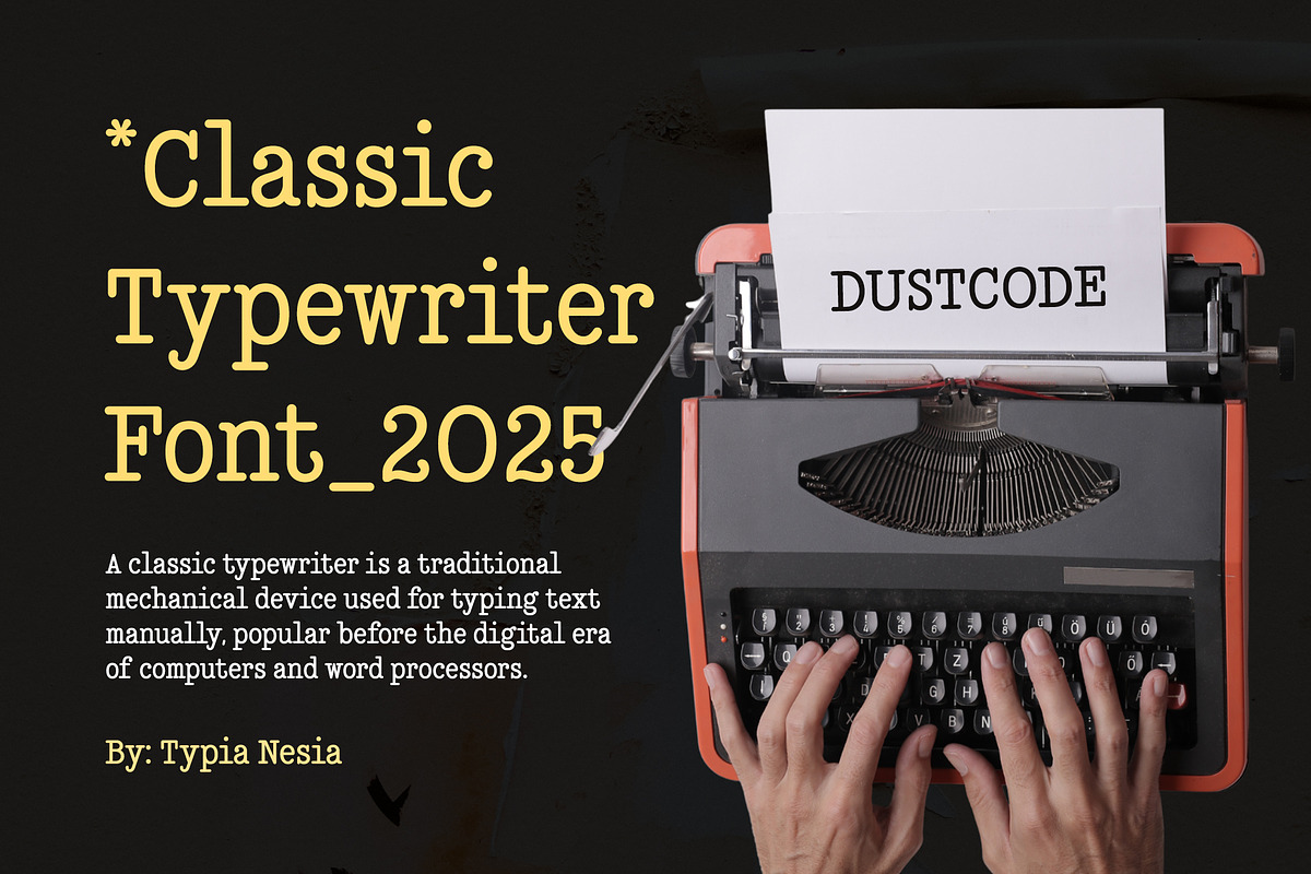 Dustcode - Classic Typewriter Font, a Serif Font by Typia Nesia (Photo 5 of 12)