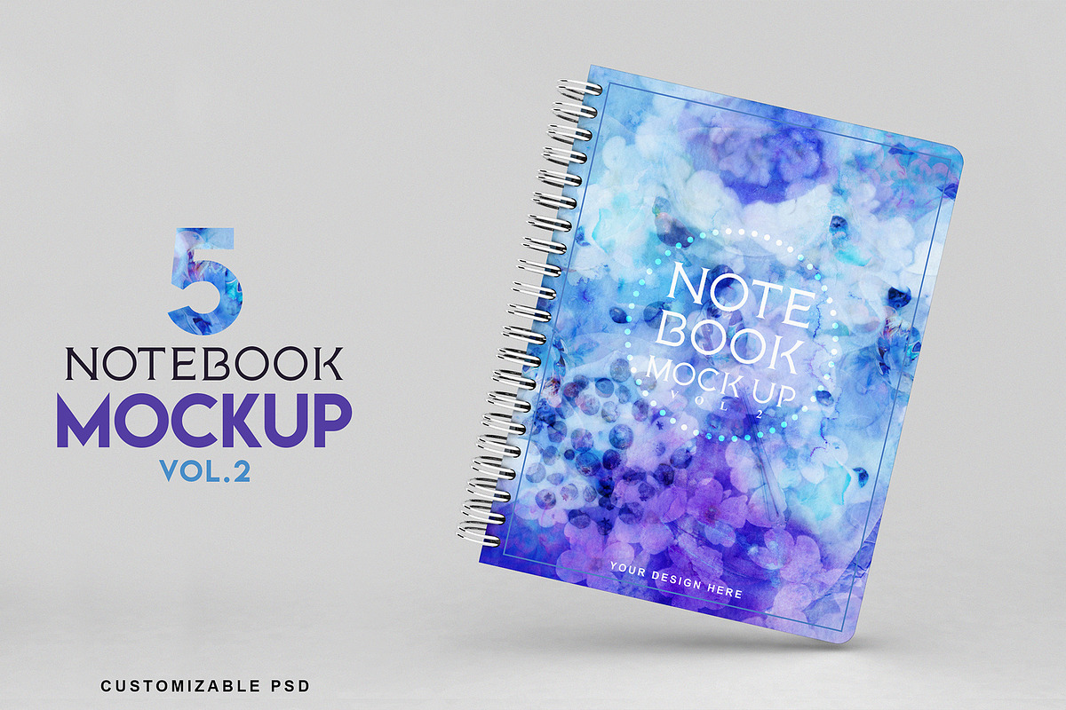 Notebook Mockup Vol 2, a Print Template by Honnum Graphic Art (Photo 1 of 12)
