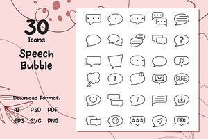 30 Speech Bubble Chat Icons