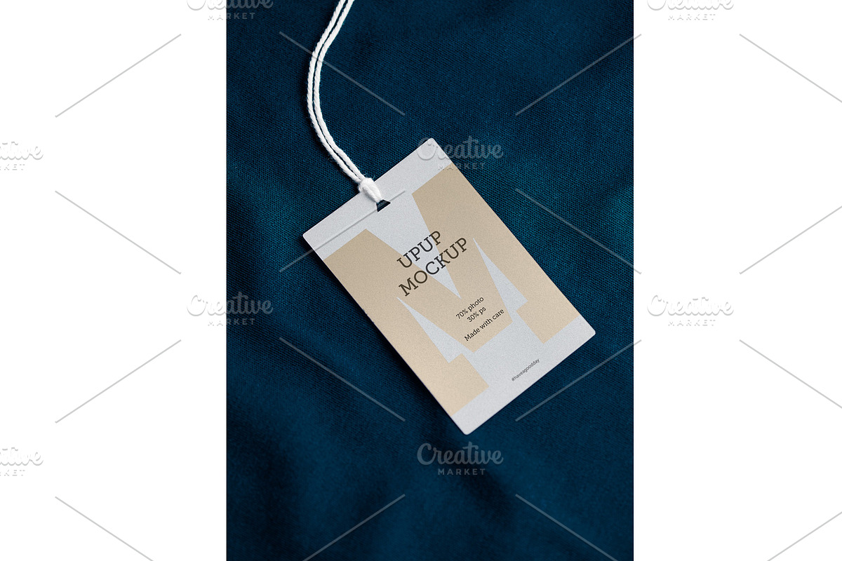 Clothes label tag blank mockup, an Advertising Mockup by Olha Klein (Photo 1 of 3)