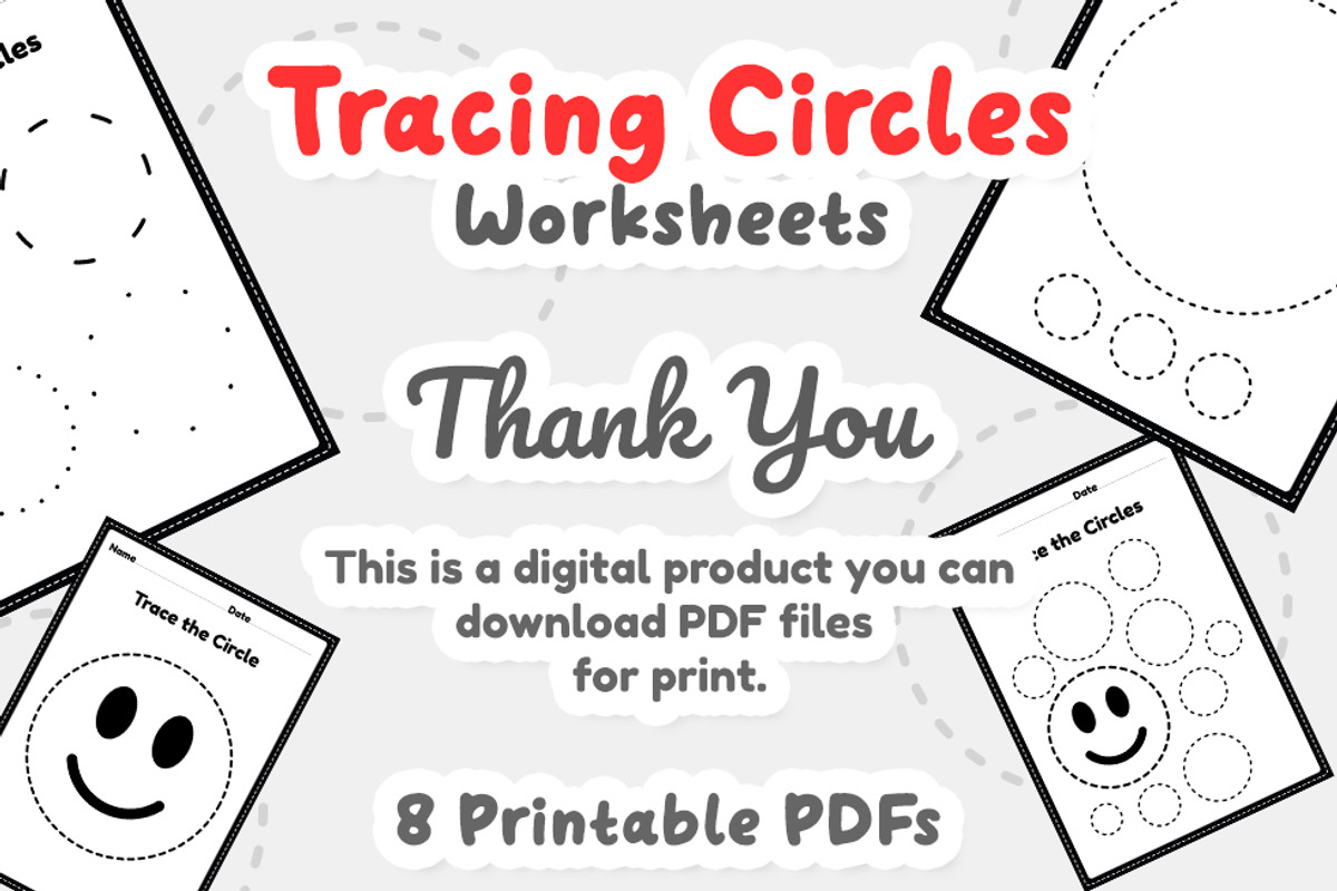 Tracing circles, shapes worksheets, an Education Illustration by TukTuk Design (Photo 4 of 4)