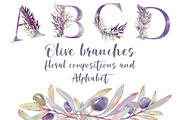 Olive Alphabet and compositions, a Decorative Illustration by Shabbypie (Thumbnail 1 of 8)