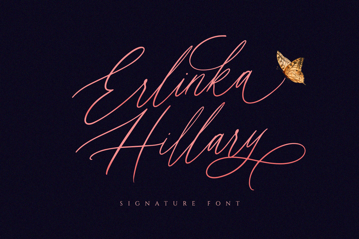 Erlinka Hillary - Signature Font, a Script Font by Letterhend Studio (Photo 1 of 10)