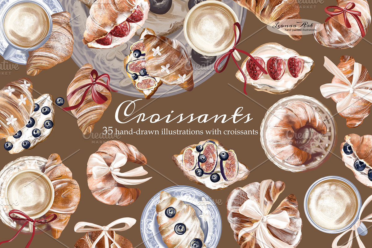 Croissants PNG Clipart, an Object Illustration by Leonaa art (Photo 1 of 10)