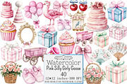 Watercolor Pink Silly Girly Goose Cl, a Seasonal Illustration by Design Market (Thumbnail 1 of 5)