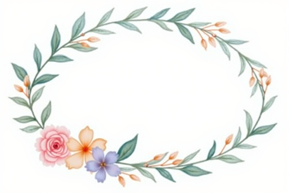 Elegant Watercolor Floral Wreaths, an Illustration by Creativeshirt (Photo 9 of 11)