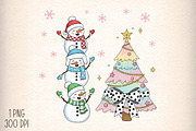 Coquette Glitter Christmas Snowman, an Illustration by Daily.Designs (Thumbnail 1 of 5)
