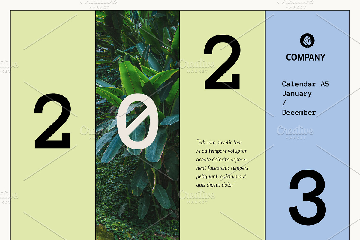 2023 Desk Calendar Layout, a Stationery Template by OneVectorStock (Photo 2 of 15)