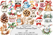 Woodland Christmas Clipart, a Seasonal Illustration by Design Market (Thumbnail 1 of 4)