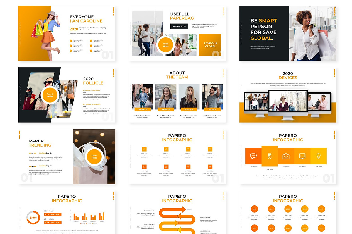 Papero - Google Slide Template, a Presentation Template by AQR Studio