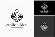 Candle Holder Candelabra Logo, a Branding & Logo Template by ika trisiana (Thumbnail 1 of 2)