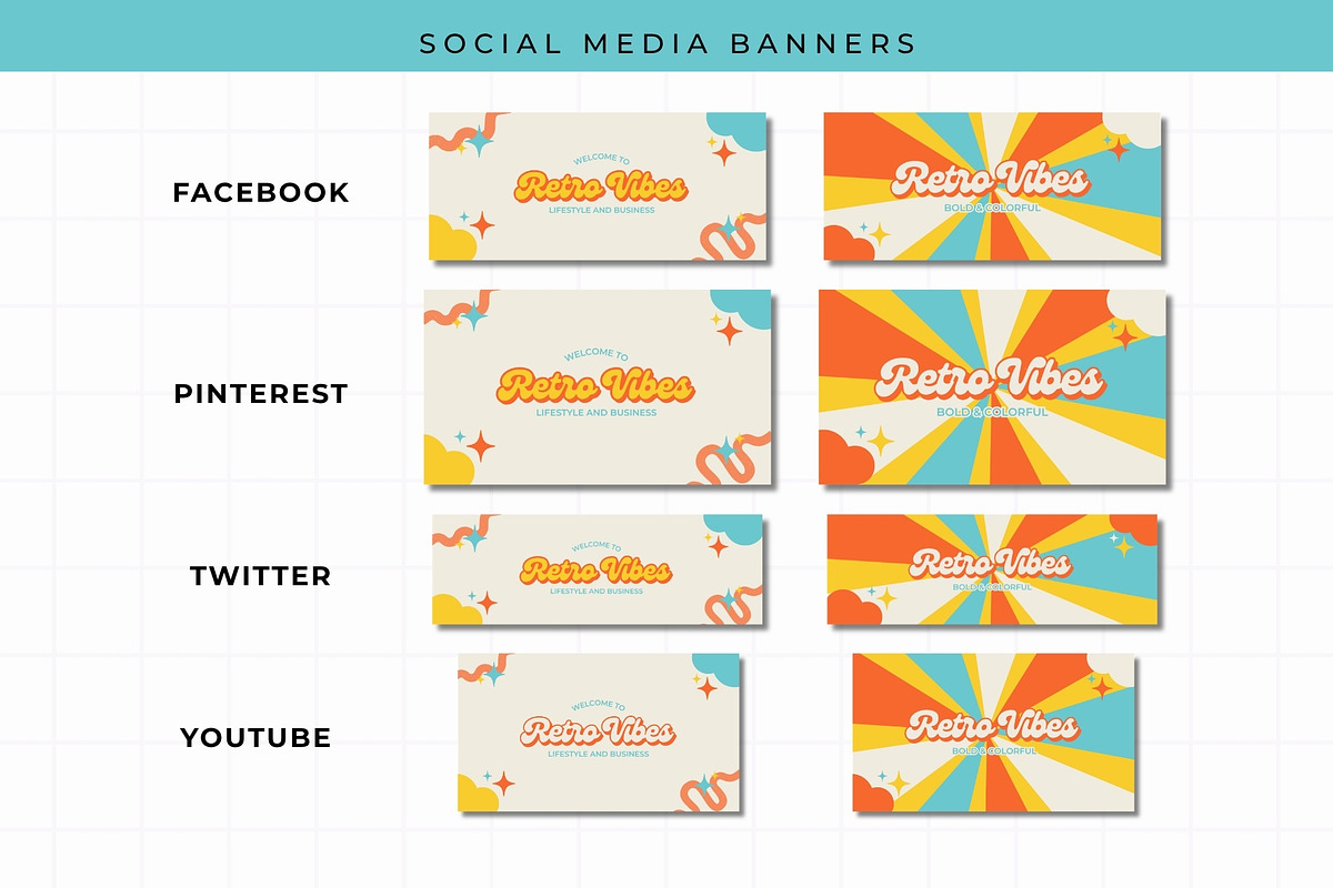 Retro Branding Kit Canva Template, a Branding & Logo Template by Anna Design Studio (Photo 6 of 9)