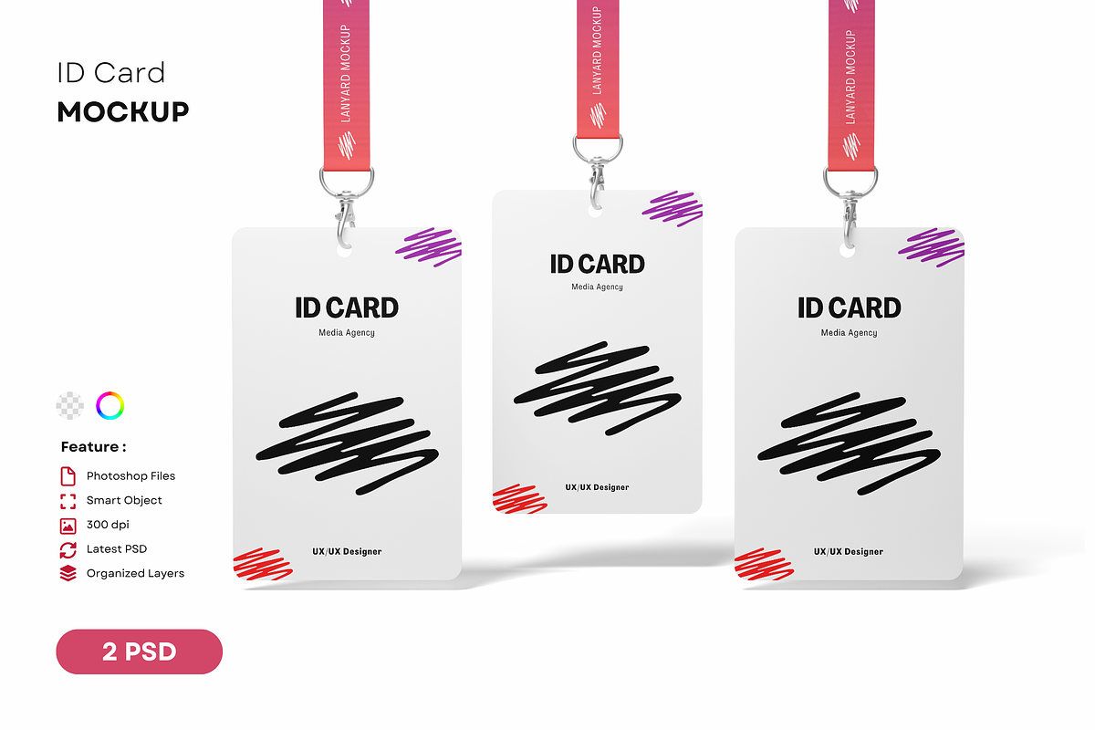 Id Card Lanyard Mockup, an Advertising Mockup by DSNA Mockup (Photo 1 of 3)
