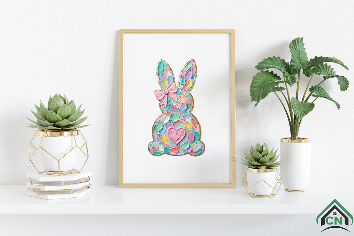 Brushstroke Happy Easter Bunny Png, an Illustration by Craft Nest (Photo 5 of 6)