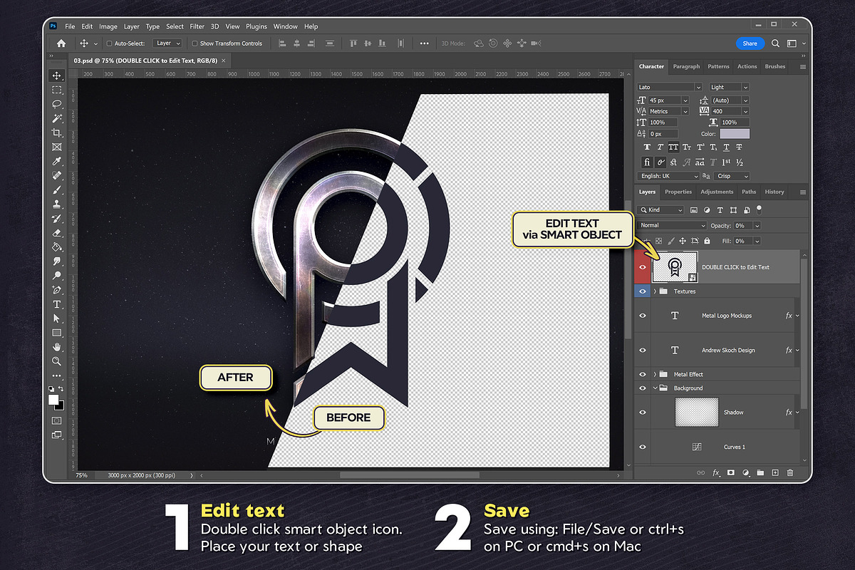 Metal Logo Mockups, a Branding & Logo Template by Andrew Skoch Design (Photo 2 of 6)