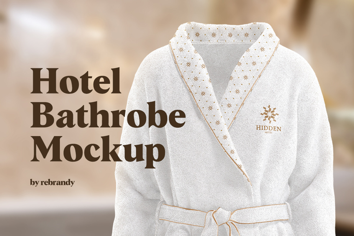 Hotel Bathrobe Mockup, an Apparel Mockup by rebrandy (Photo 1 of 11)