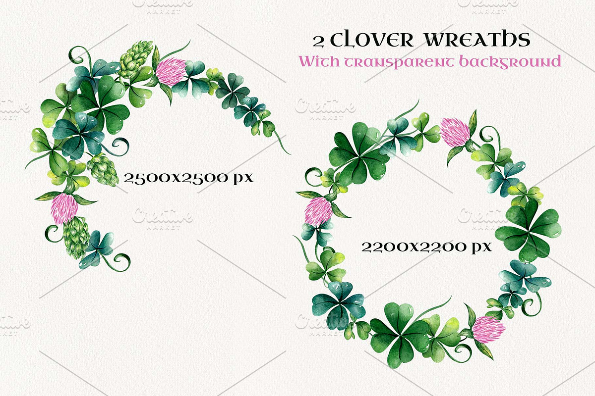 Watercolor clover clipart. Shamrock., a Graphic by NinaBrai (Photo 3 of 5)
