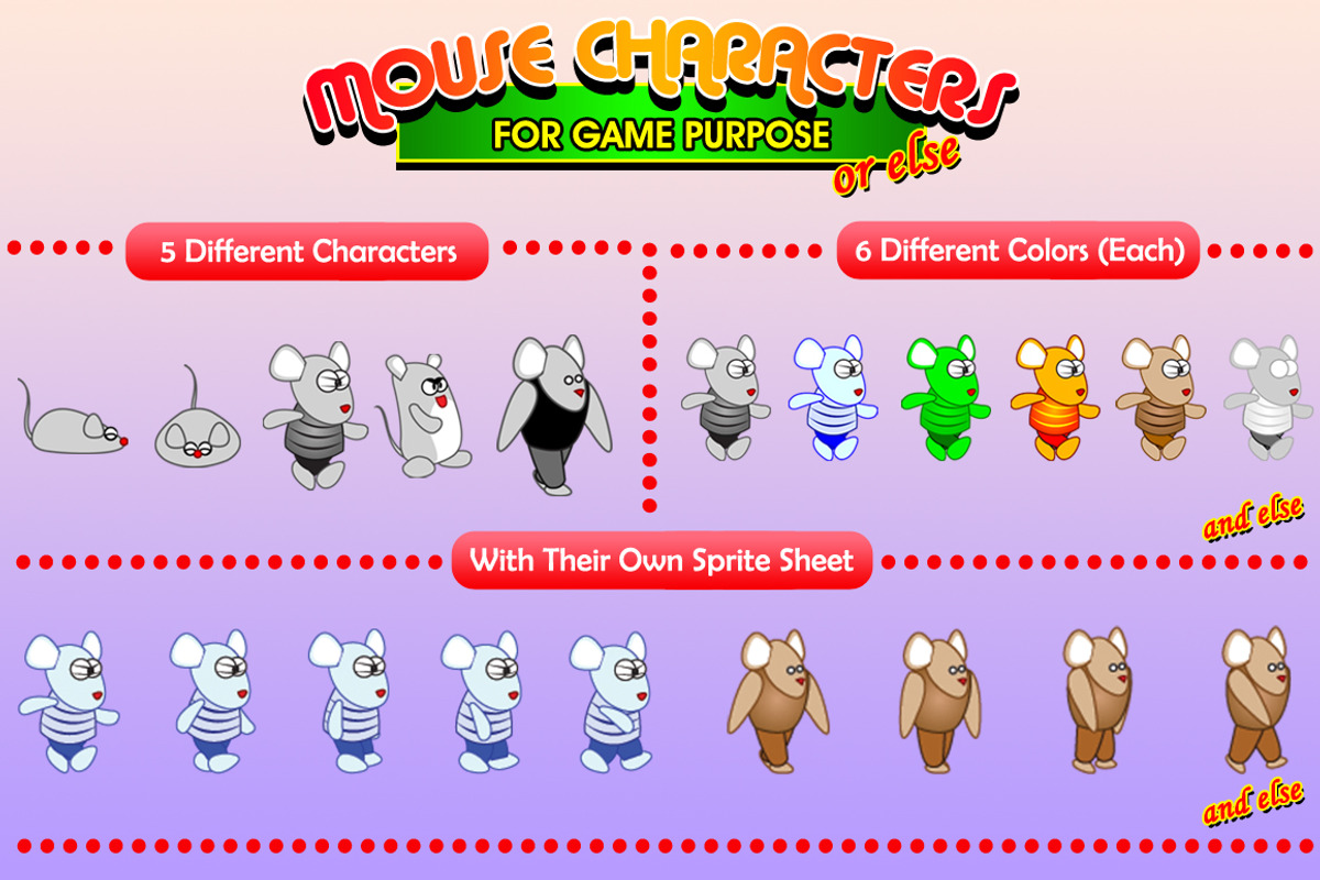 Mouse Characters, an Illustration by erkoudesign