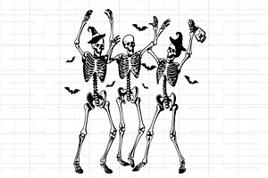 Dancing Skeletons Halloween Svg