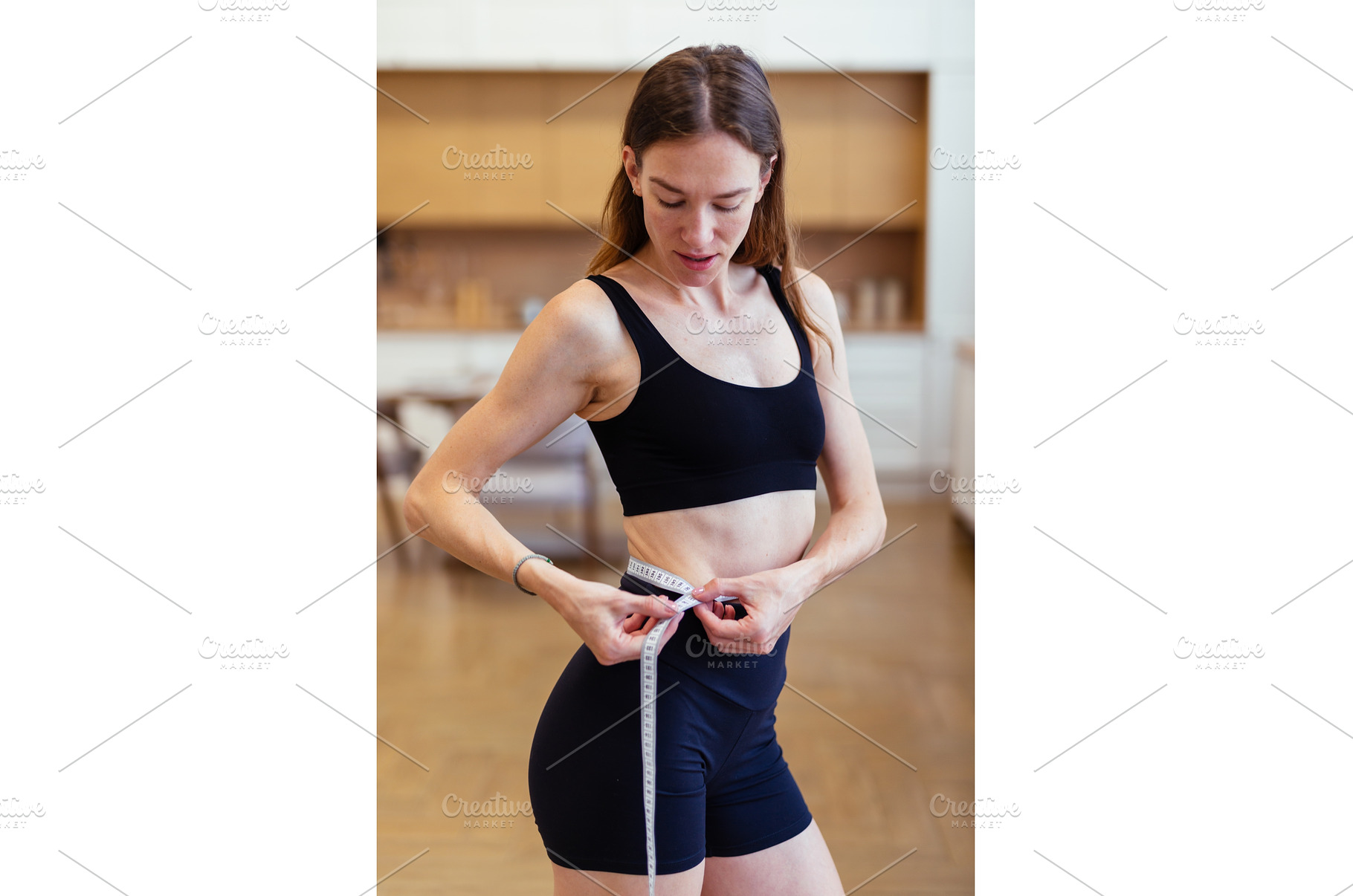 Fit slim woman standing barefoot in, a Sports & Recreation Photo by undrey