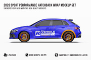 2026 Sport Performance Hatchback Set, an Advertising Mockup by Halal Graphic Studio (Thumbnail 1 of 12)