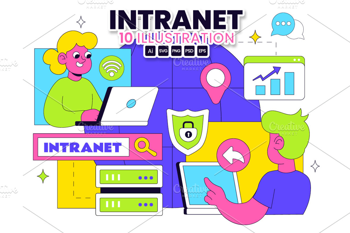 10 Intranet Technology Illustration, a Technology Illustration by denayunebgt (Photo 1 of 4)