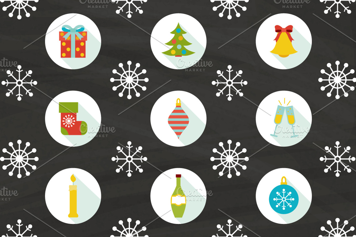 Christmas and new year set, a Pattern Graphic by martynmarin (Photo 3 of 4)