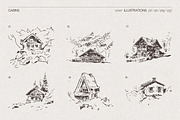 Huge Collection of Cabin Sketches, an Empty State Illustration by TheMountBirdStudio (Thumbnail 8 of 15)