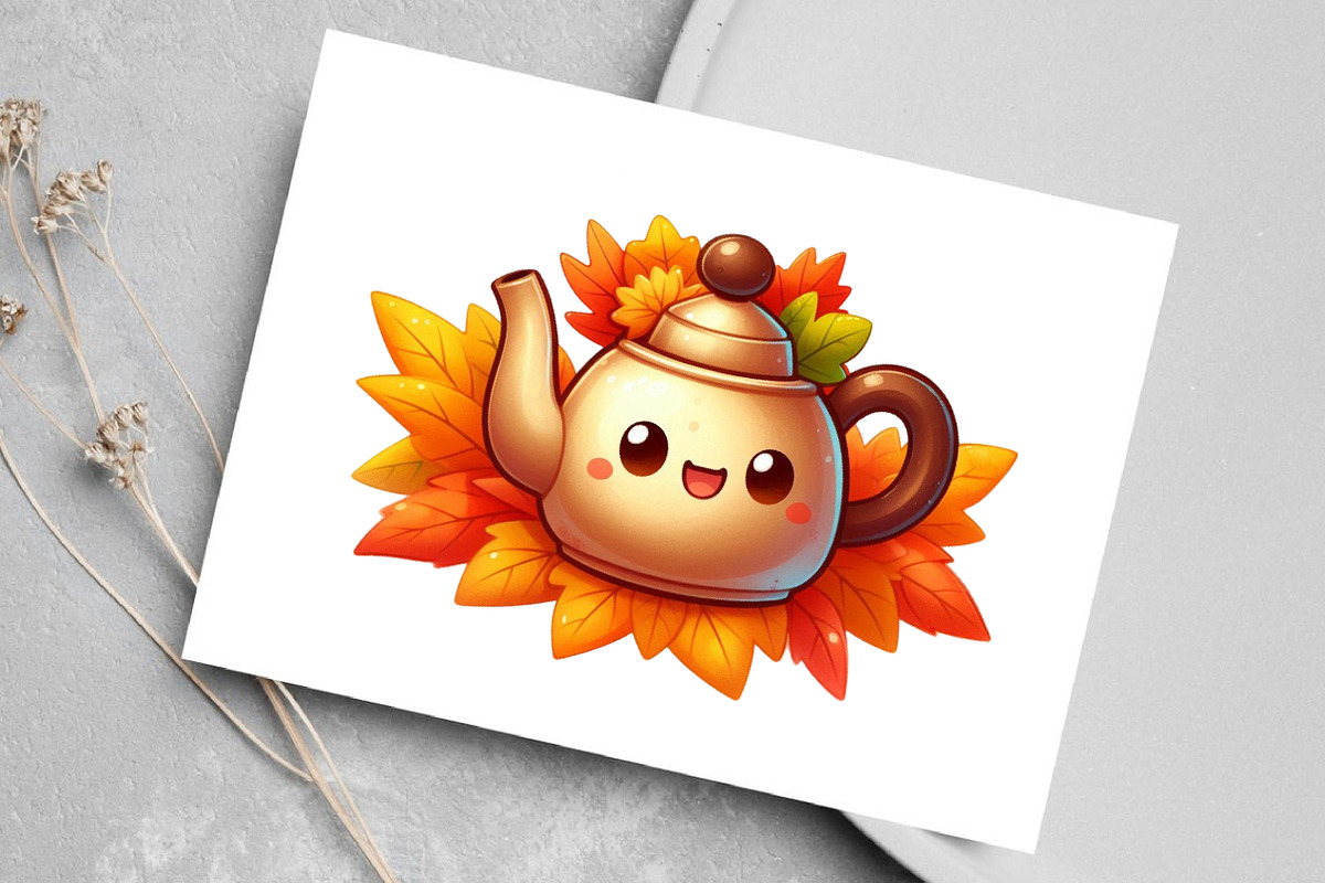Kawaii Autumn Coffee Clipart Bundle, an Illustration by Canvas Craft (Photo 7 of 8)