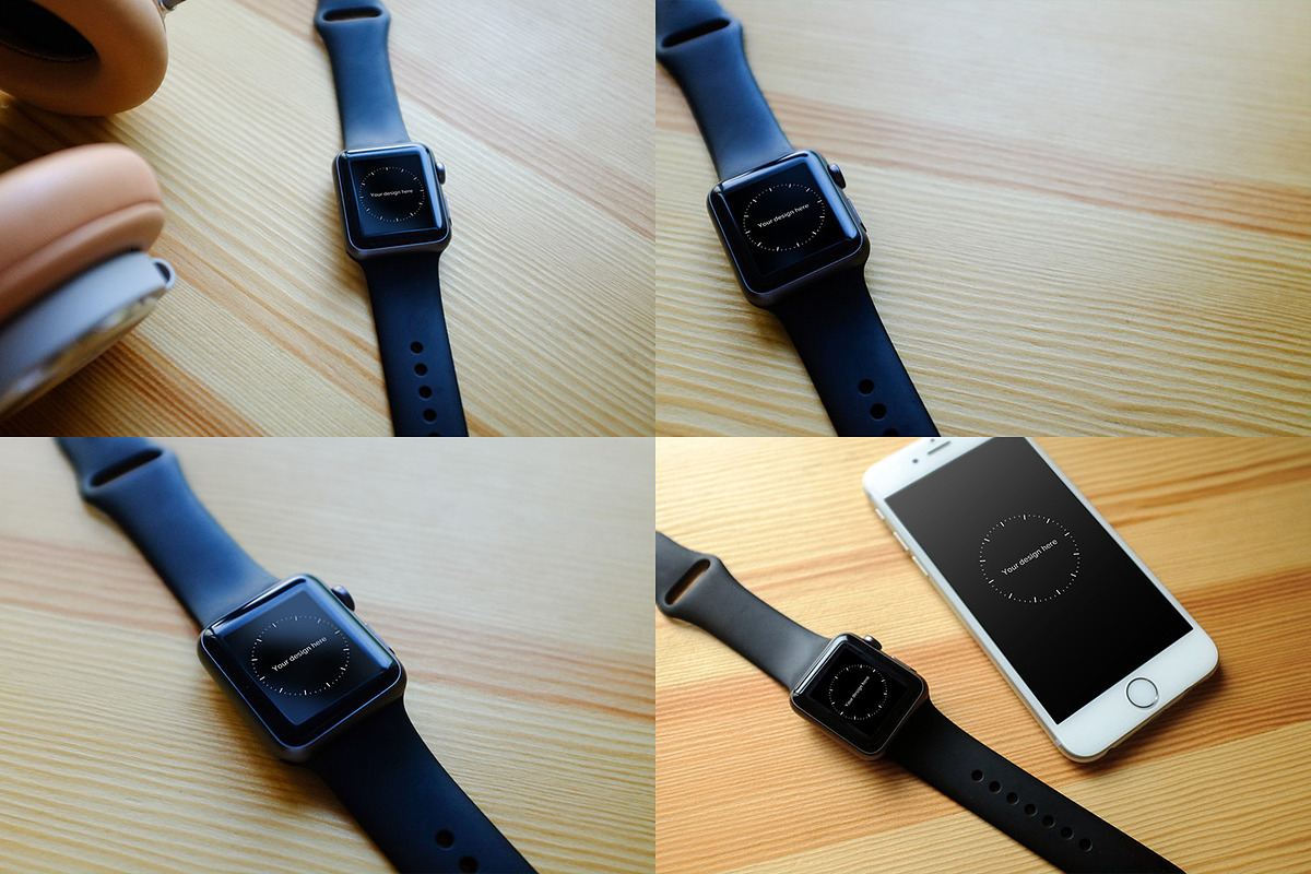 4 Apple Watch Mockups 1, an iPhone Mockup by Homescreen Pro (Photo 1 of 5)