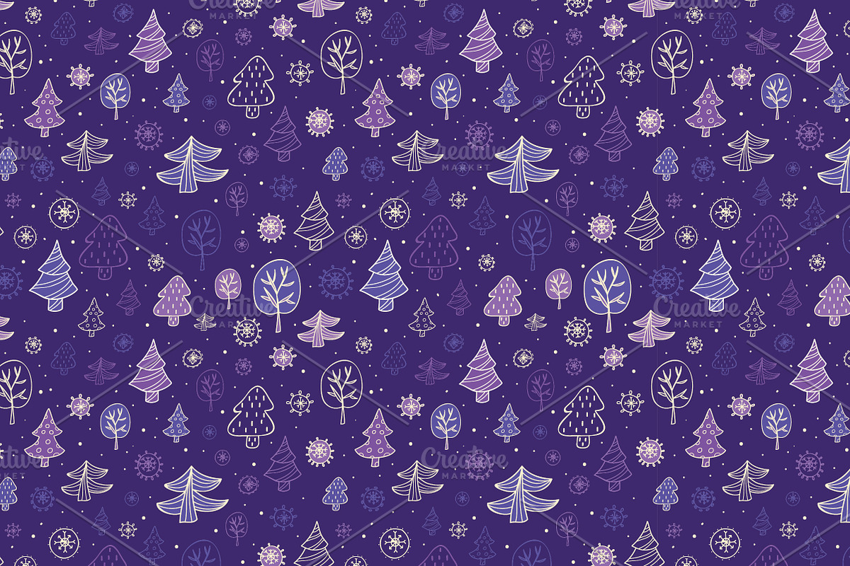 Vector cute winter patterns., a Pattern Graphic by Little A (Aigul) (Photo 2 of 3)