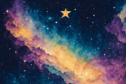 Watercolor glittering starry sky, a Background Graphic by Anamul Haque Anik (Thumbnail 4 of 5)