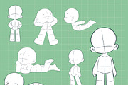Children’s poses stamp for Procreate, a Brush Add-On by PoPshop (Thumbnail 2 of 5)
