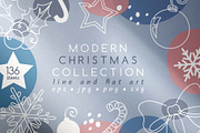 Modern Christmas Clipart Collection, an Illustration by Illustana (Thumbnail 1 of 17)