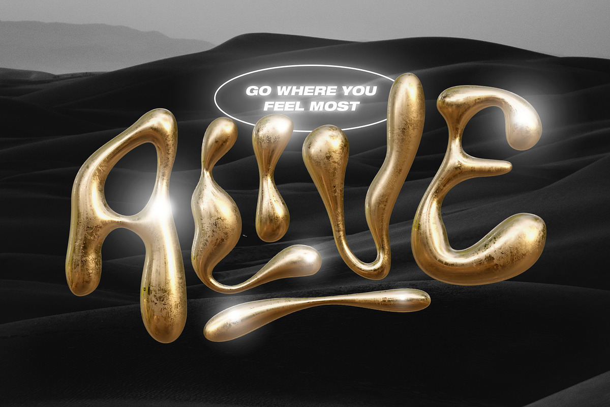 Wubble 2.0 3D Chrome Font Set, a Font by Sam Parrett (Photo 5 of 7)
