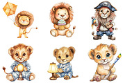 Adorable Lion Clipart Bundle, an Illustration by Pixels.Craft (Thumbnail 2 of 7)