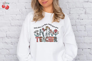 Teach Them Love Them Floral PNG