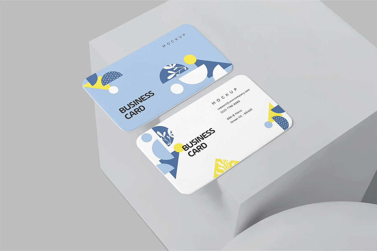 Business Card Mockup Round Corners, an Advertising Mockup by megostudi0 (Photo 5 of 5)