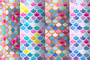 Watercolor mermaid scales patterns, a Pattern Graphic by Vavavka (Thumbnail 2 of 8)