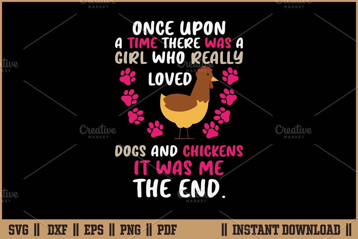 Funny Chicken Dog Love Quotes SVG, a Work Illustration by Handy Arts Studio (Photo 1 of 3)