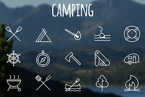 Camping icons