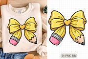 Pencil bow png, Coquette png, a Seasonal Illustration by Libby Wishes (Thumbnail 1 of 4)