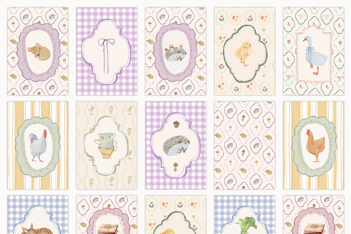 Cottage Core Nursery Wall Art Prints, a Background Graphic by Artemsky (Photo 3 of 12)