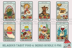 Hilarious Tarot Food & Drinks Bundle, a Food Illustration by Pet Cave