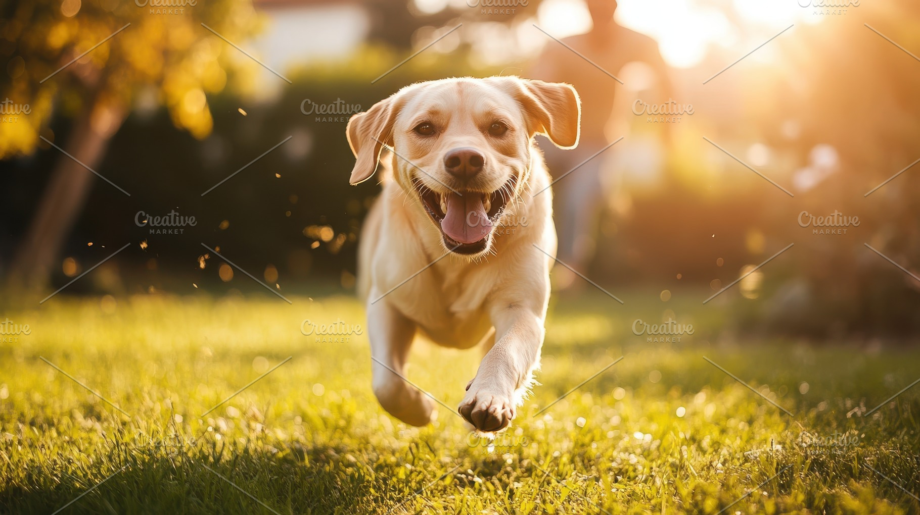 Joyful canine leaping through sunlit, an Animal Photo by Pixeness Studio