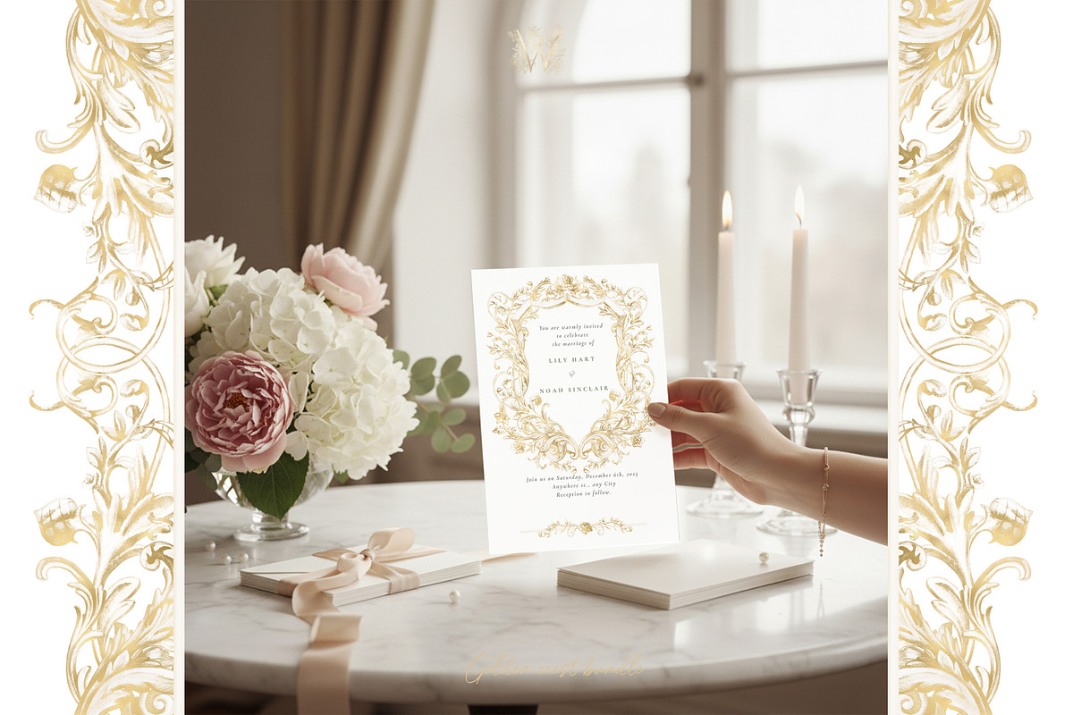Gold Baroque crest frame png, a Decorative Illustration by WonderWonder (Photo 11 of 13)