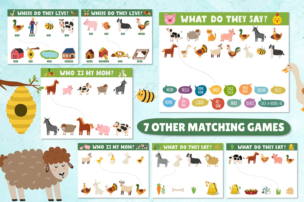 Farm Activity Pages for Kids, an Education Illustration by Gulnara Sabirova (Photo 17 of 19)