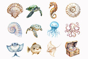 Watercolor Under The Sea Clipart, an Illustration by Design Market (Thumbnail 3 of 5)