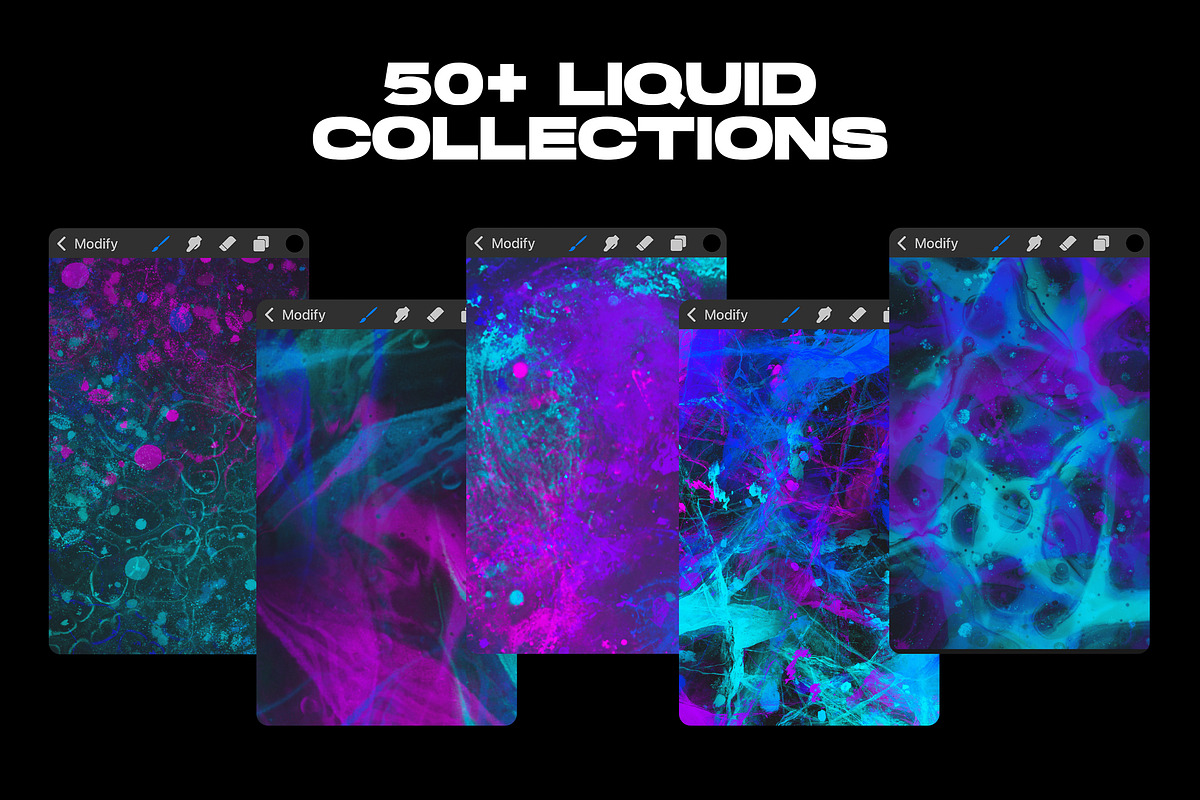 Procreate Liquid Brushes, a Brush Add-On by Nurmiftah (Photo 3 of 6)