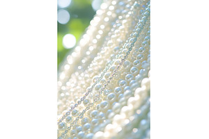 Elegant strands of luminous pearl, a Background Photo by Lermont51